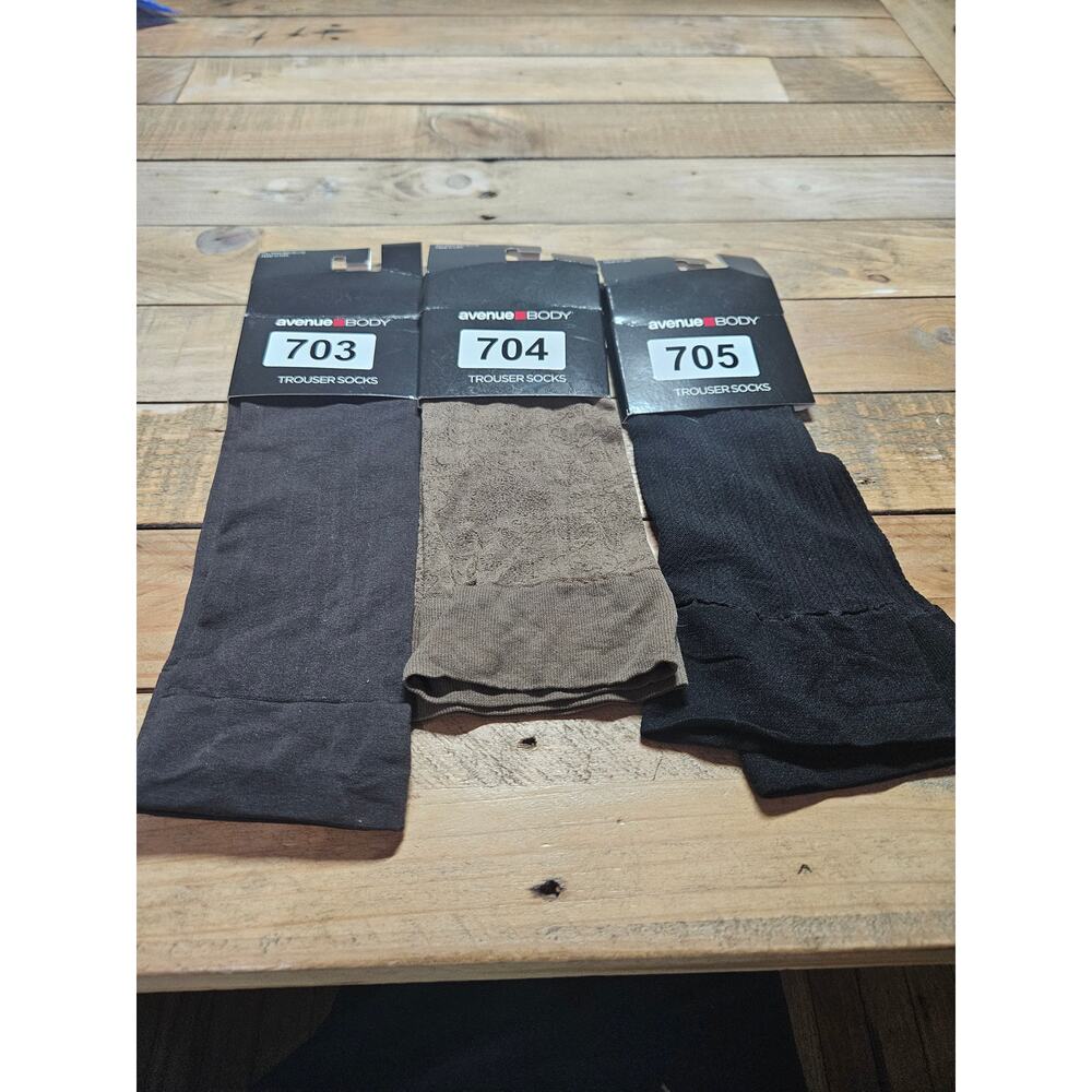 Avenue Body Trouser Socks (3 Pairs) Grey Brown Black